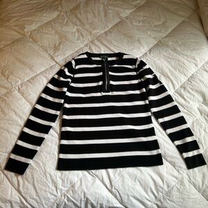 Ralph Lauren Monochrome Striped Cotton Sweater